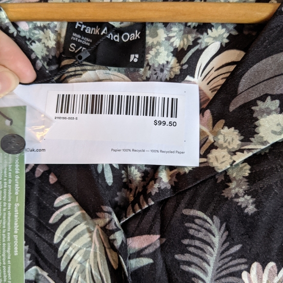 NWT Frank and Oak floral blouse, small - Picture 2 of 3
